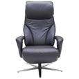 RELAXSESSEL in Leder Schwarz  - Edelstahlfarben/Schwarz, Design, Leder/Metall (75/112/88cm) - Dieter Knoll