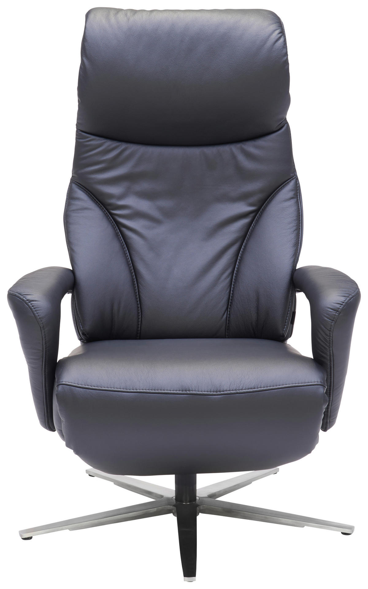 RELAXSESSEL in Leder Schwarz  - Edelstahlfarben/Schwarz, Design, Leder/Metall (75/112/88cm) - Dieter Knoll