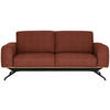 3-SITZER-SOFA in Struktur Rostfarben  - Rostfarben/Schwarz, Design, Holz/Textil (196/85-104/95cm) - Novel