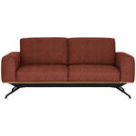 3-SITZER-SOFA in Struktur Rostfarben  - Rostfarben/Schwarz, Design, Holz/Textil (196/85-104/95cm) - Novel