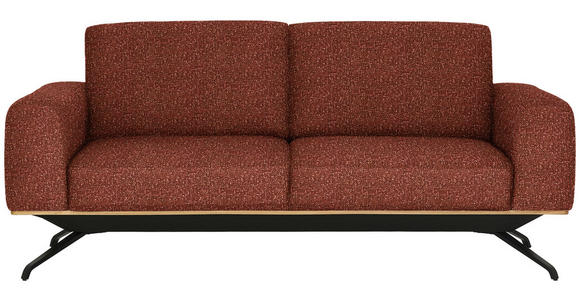 3-SITZER-SOFA in Struktur Rostfarben - Rostfarben/Schwarz, Design, Holz/Textil (196/85-104/95cm) - Novel