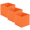 FALTBOX 3er Set - Silberfarben/Orange, Design, Karton/Textil (32/32/32cm) - Carryhome