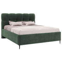 OBLAZINJENA POSTELJA 160 cm   x 200 cm  , tekstil zelena  - črna/zelena, Design, kovina/tekstil (160/200cm) - Boxxx