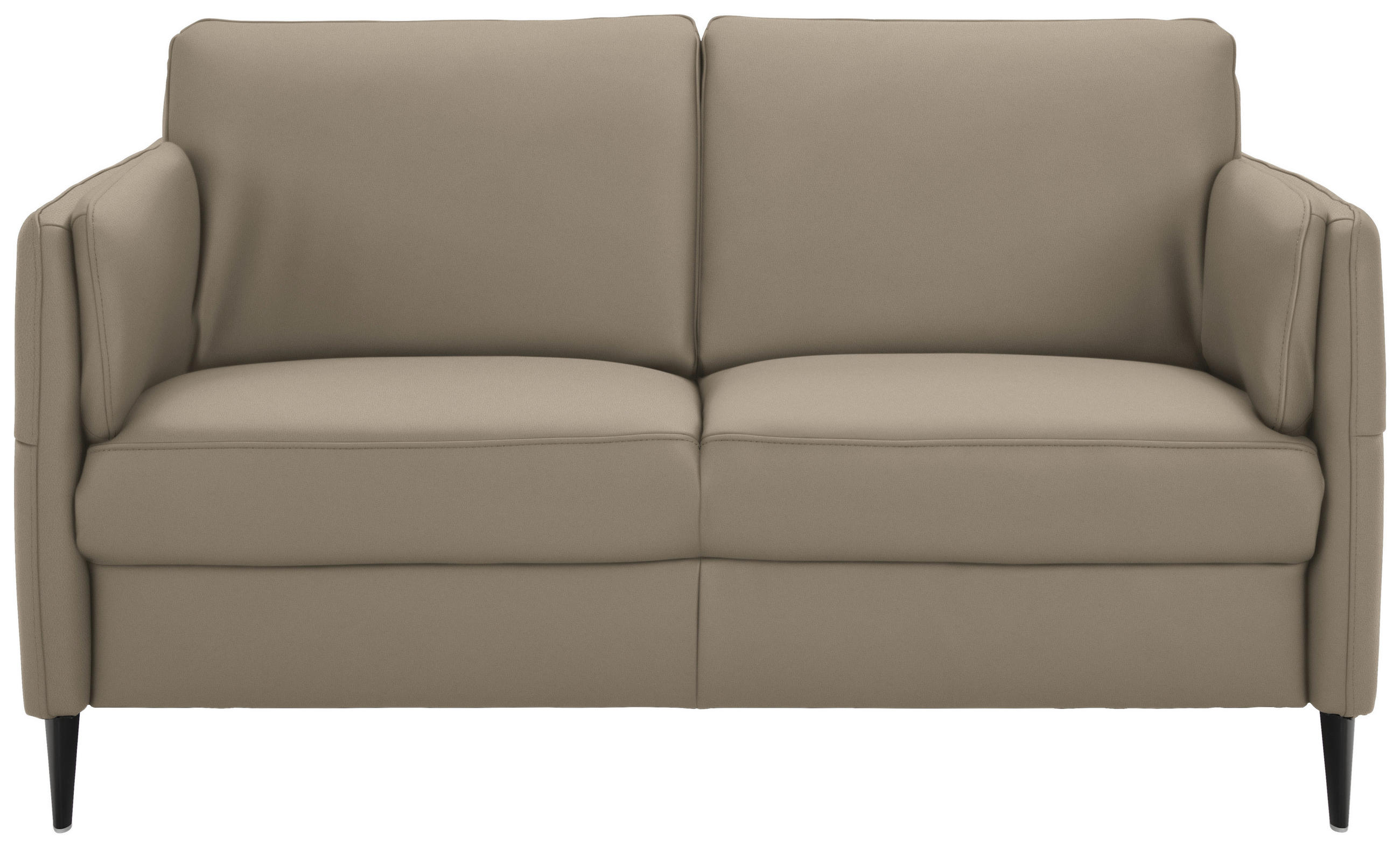 2,5-SITZER Echtleder Greige  - Greige/Schwarz, Design, Leder/Metall (164/84/99cm) - Dieter Knoll