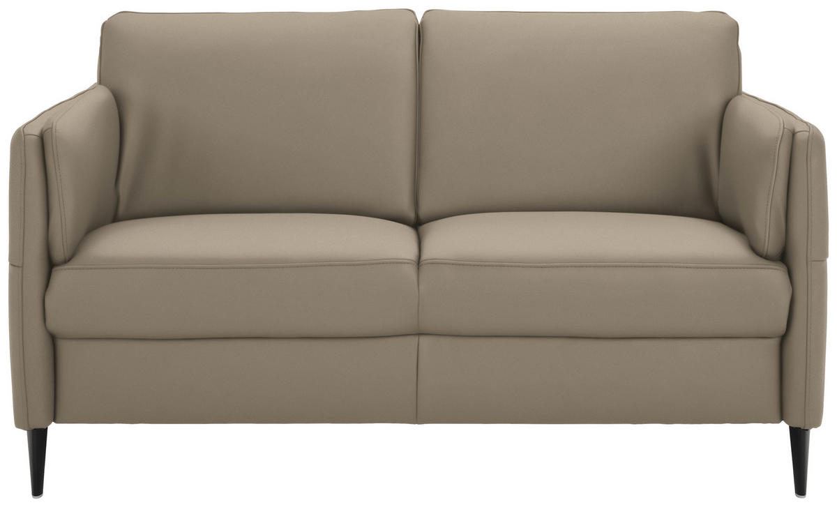 2,5-SITZER Echtleder Greige  - Greige/Schwarz, Design, Leder/Metall (164/84/99cm) - Dieter Knoll