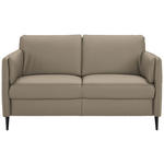 2,5-SITZER Latina in Echtleder Greige   - Greige/Schwarz, Design, Leder/Metall (164/84/99cm) - Dieter Knoll