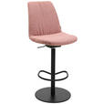 BARHOCKER in Metall, Textil Rosa  - Schwarz/Rosa, Design, Textil/Metall (59/115,5-126/39cm) - Johann Jakob