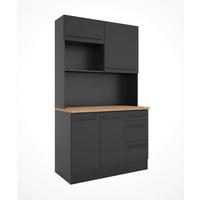 BUFFET 120/211/60 cm  in  - Eichefarben/Schwarz, LIFESTYLE, Holzwerkstoff/Kunststoff (120/211/60cm) - P & B