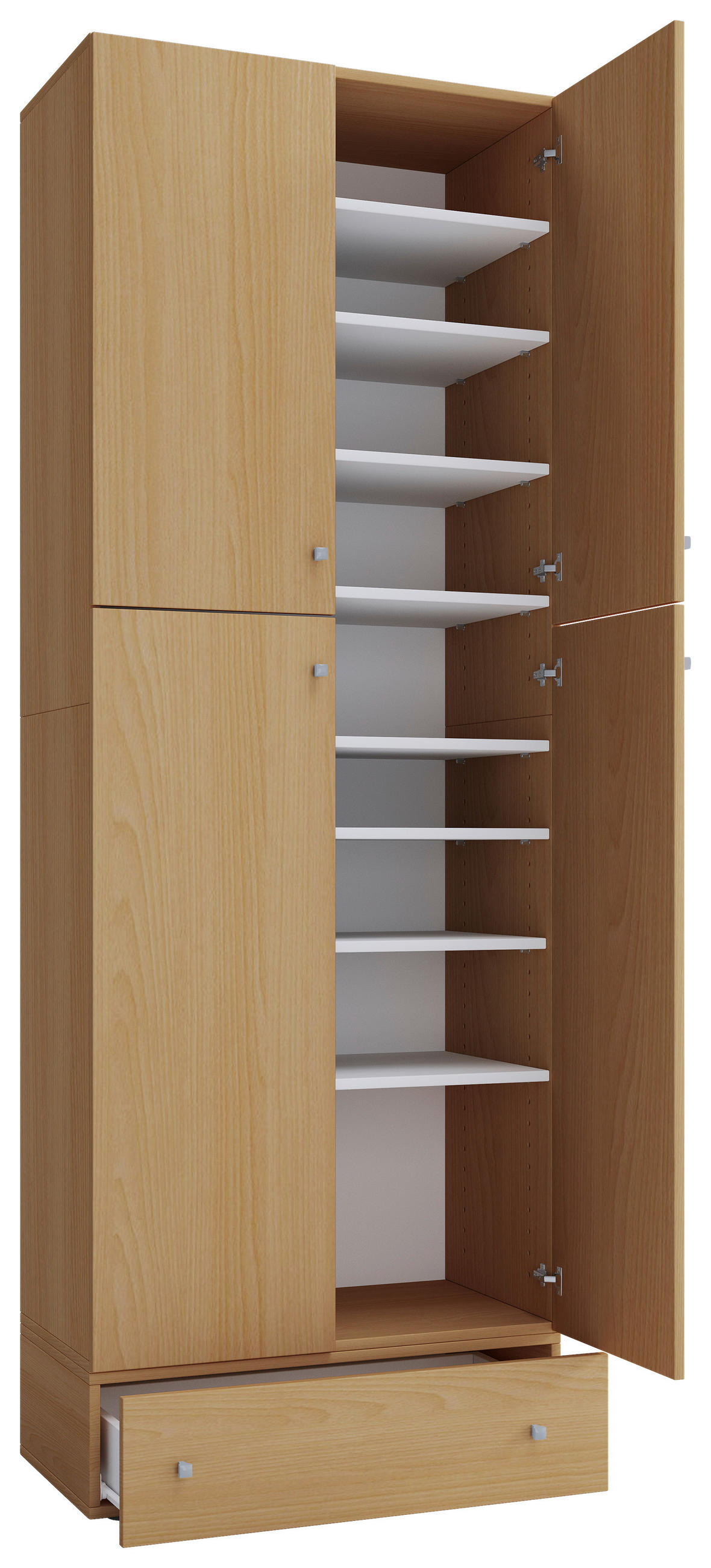 SCHUHSCHRANK Buchefarben  - Buchefarben/Schwarz, MODERN, Holzwerkstoff/Kunststoff (70/200/39cm) - MID.YOU