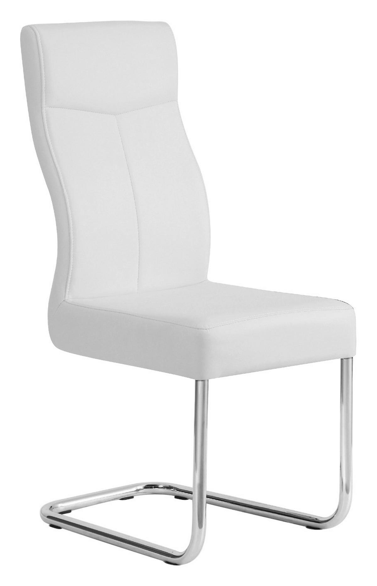 STOLICA  bela, boja hroma       - boja hroma/bela, Dizajnerski, metal/tekstil (42,5/101,5/56cm) - Xora