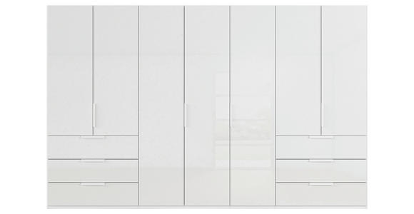 DREHTÜRENSCHRANK 350/235/61 cm,  in Weiß, 7-türig  - Weiß, Basics, Glas/Holzwerkstoff (350/235/61cm) - Novel