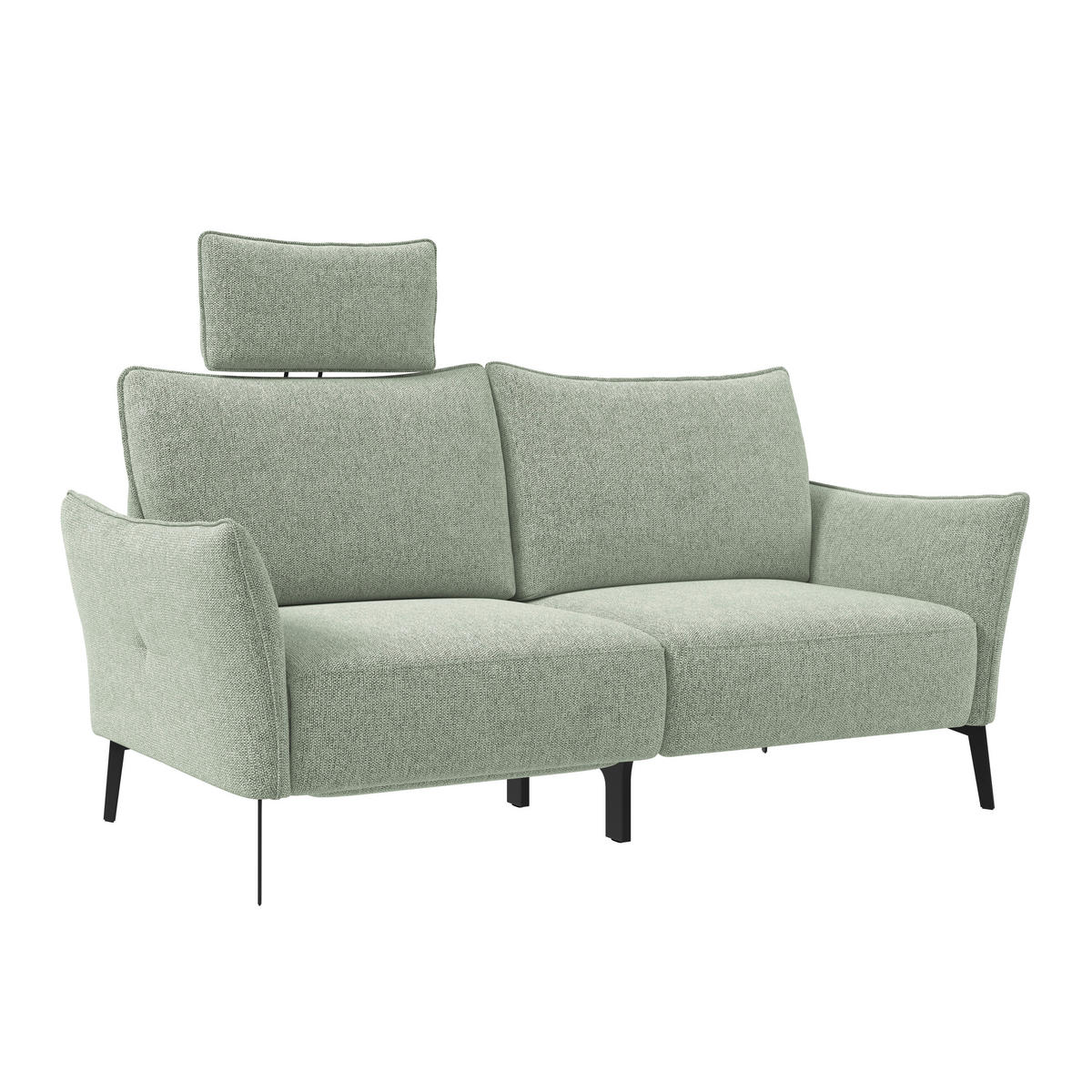 3-SITZER-SOFA Chenille Greige  - Greige/Schwarz, Konventionell, Textil/Metall (184/90/92cm) - Elegando