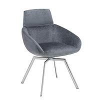 ARMLEHNSTUHL  in Stahl Velours  - Edelstahlfarben/Grau, Design, Textil/Metall (63/84/62cm) - Venjakob