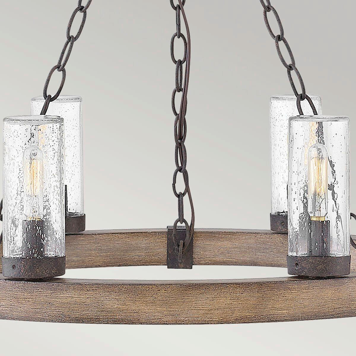 KRONLEUCHTER 59,1/61 cm    - Wildeiche/Schwarz, Konventionell, Glas/Metall (59,1/61cm) - Elstead Lighting