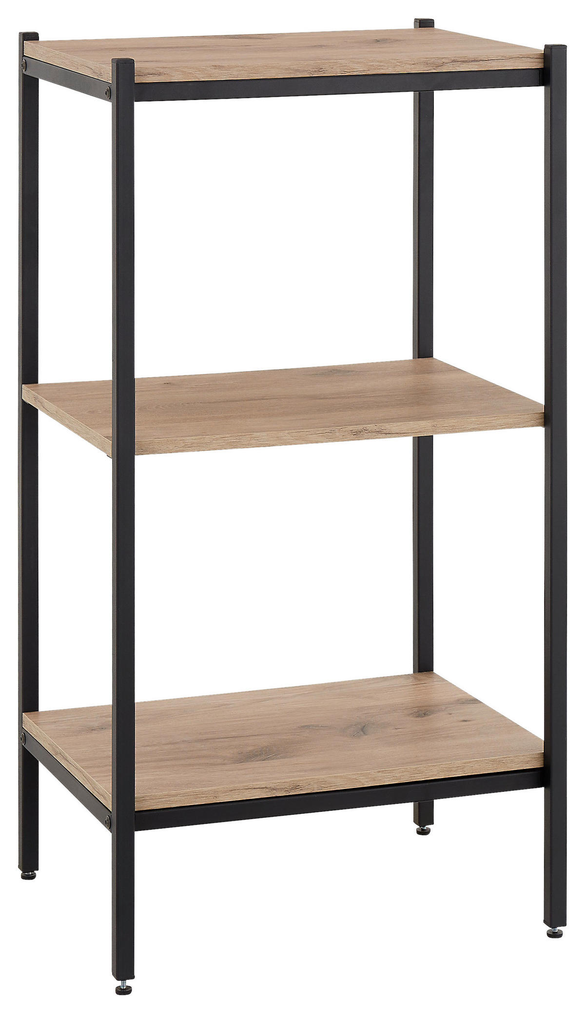 STANDREGAL  Schwarz, Eichefarben  - Eichefarben/Schwarz, Basics, Holzwerkstoff/Metall (50cm) - MID.YOU