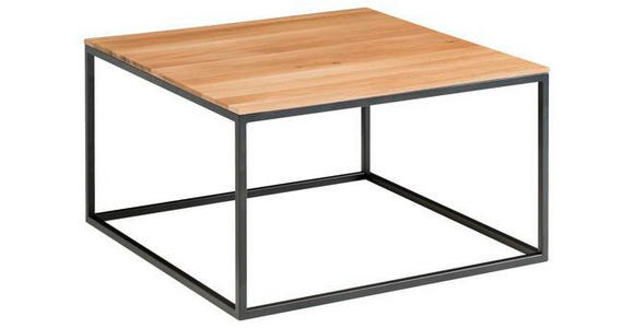 COUCHTISCH in Holz, Metall 70/70/41,5 cm - Eichefarben/Schwarz, MODERN, Holz/Metall (70/70/41,5cm) - Johann Jakob