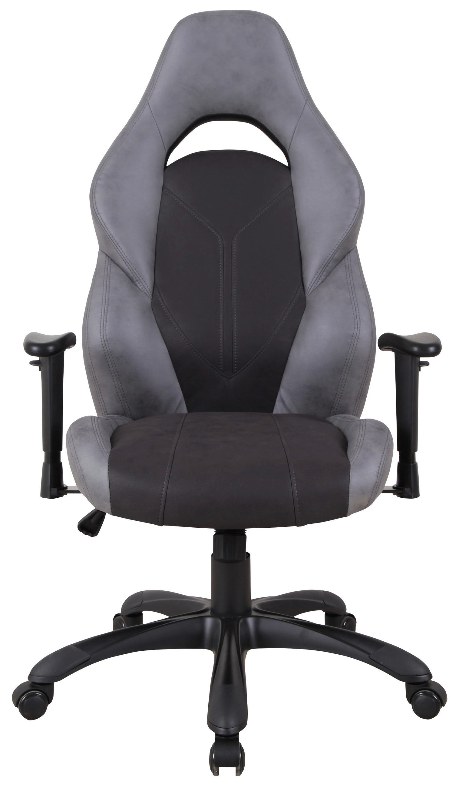 UREDSKA STOLICA siva, crna drvo, metal, plastika, tekstil - siva/crna, Konvencionalno, drvo/metal (66/119-129/68cm) - Novel