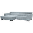 ECKSOFA in Webstoff Türkis  - Türkis/Schwarz, KONVENTIONELL, Textil/Metall (182/279cm) - Hom`in