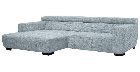 ECKSOFA in Webstoff Türkis  - Türkis/Schwarz, KONVENTIONELL, Textil/Metall (182/279cm) - Hom`in