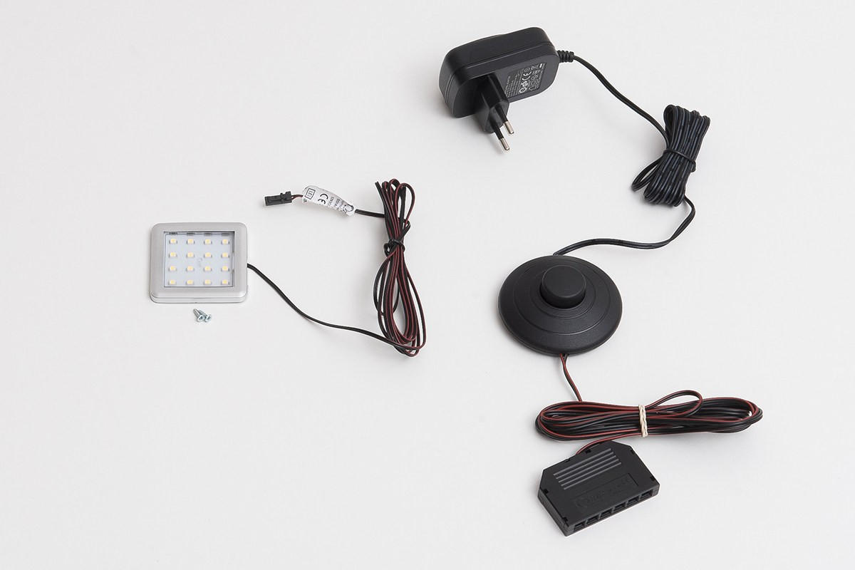 LED-DEKOLEUCHTE 5,5/0,5/5,5 cm   - Grau, Basics, Kunststoff (5,5/0,5/5,5cm) - SetOne by Musterring