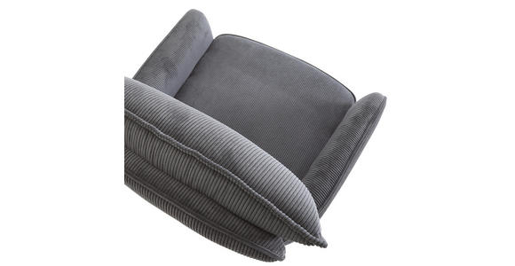 ARMLEHNSTUHL  Stoffauswahl, Sitzfläche 360° drehbar, automatische Rückholfunktion Cord  - Anthrazit/Schwarz, Design, Textil/Metall (60/95/62cm) - Novel