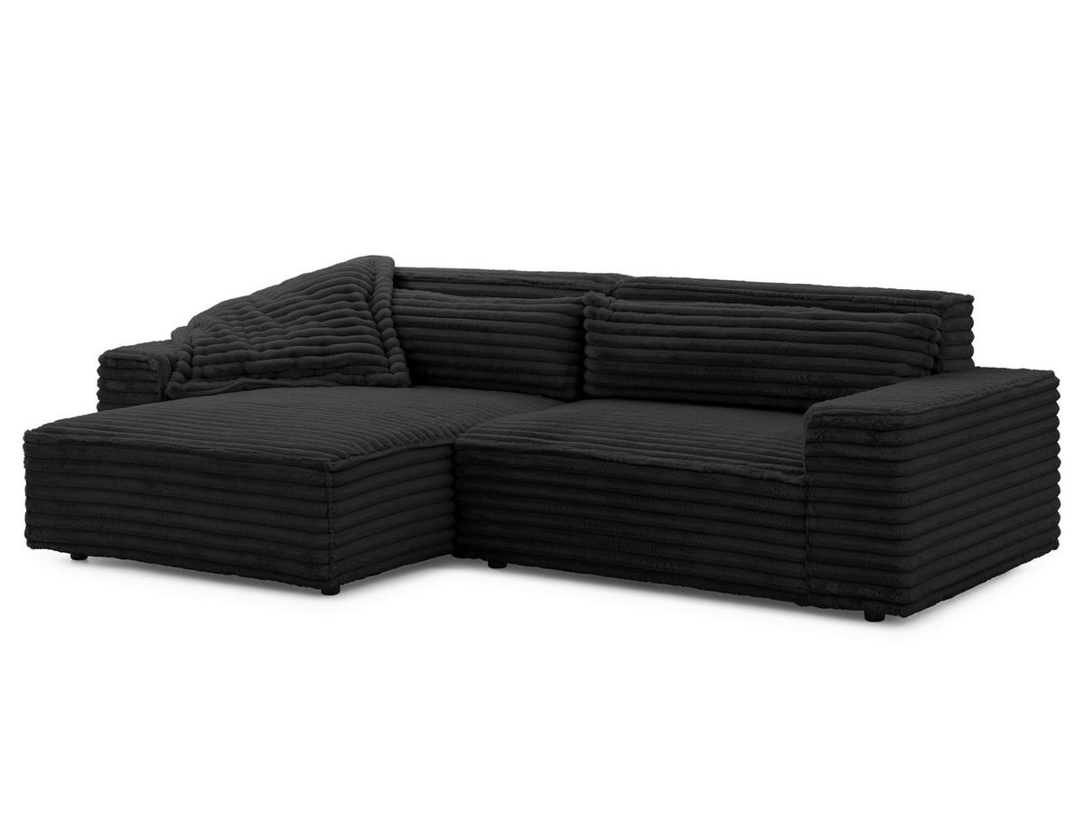 ECKSOFA Curduroy in Cord Anthrazit Rückenkissen  251/142 cm  - Anthrazit/Schwarz, Design, Kunststoff/Textil (251/142cm) - P & B