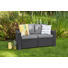 LOUNGESOFA - Hellgrau/Graphitfarben, KONVENTIONELL, Kunststoff/Textil (141/72/68cm)