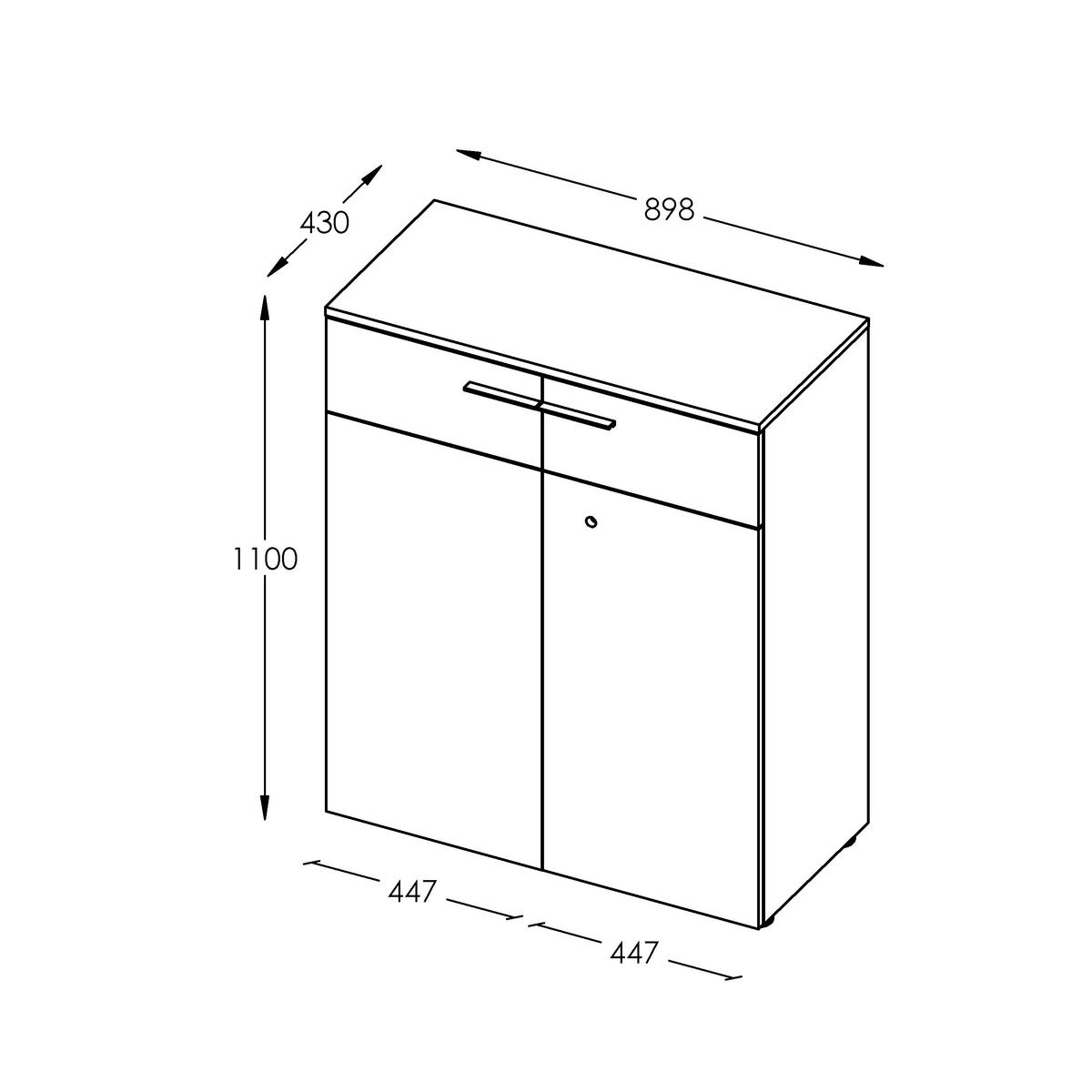 KOMMODE Florida, 89,8/110/43 cm,  - Kaschmir/Eichefarben, MODERN, Holzwerkstoff/Kunststoff (89,8/110/43cm) - Novel