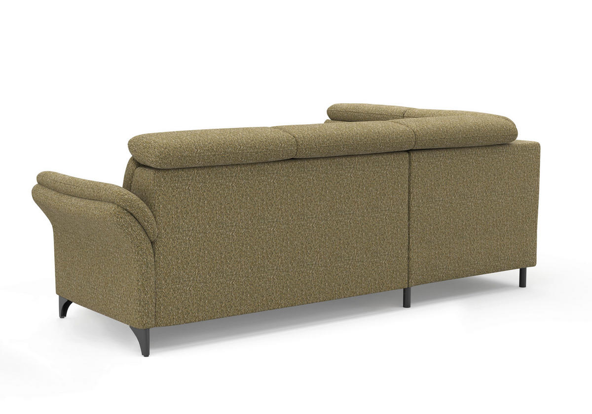 ECKSOFA Chenille Olivgrün  - Schwarz/Olivgrün, Konventionell, Textil/Metall (193/247cm) - Sit & More