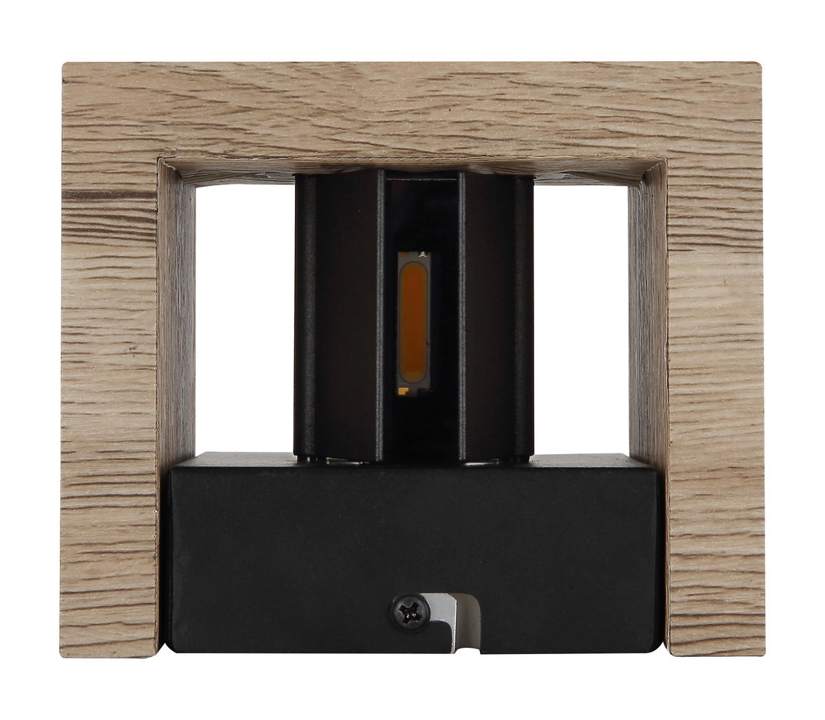 LED VÄGGLAMPA 13,2/11,3/9,8 cm   - svart/mörkbrun, Design, metall/trämaterial (13,2/11,3/9,8cm) - Globo