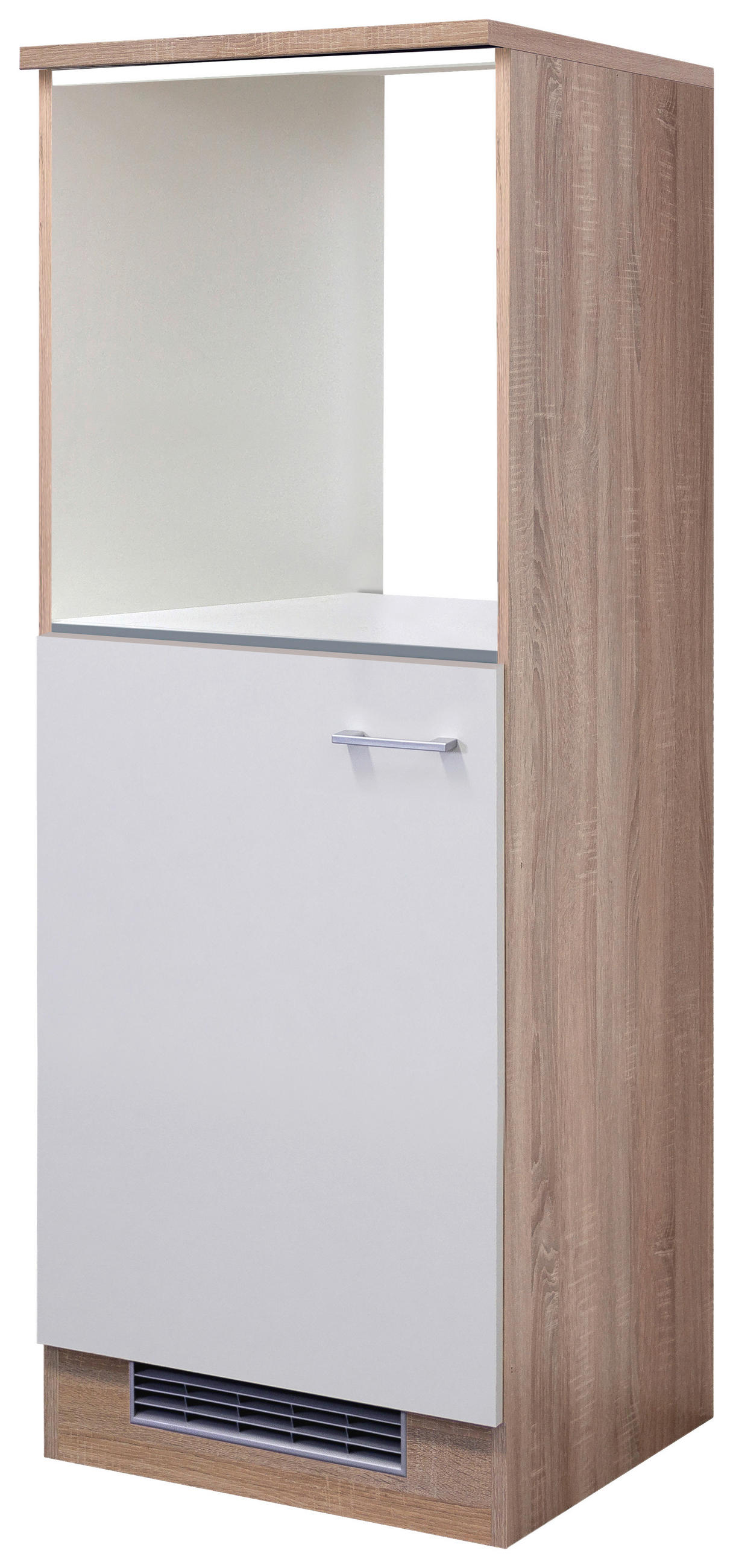 GERÄTEUMBAUSCHRANK 60/168,5/60 cm in Weiß, Sonoma Eiche - Alufarben/Weiß, KONVENTIONELL, Holzwerkstoff/Kunststoff (60/168,5/60cm) - FlexWell