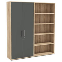 AKTENSCHRANK 168,8/185,6/33 cm  - Anthrazit/Sonoma Eiche, MODERN, Holzwerkstoff (168,8/185,6/33cm) - MID.YOU