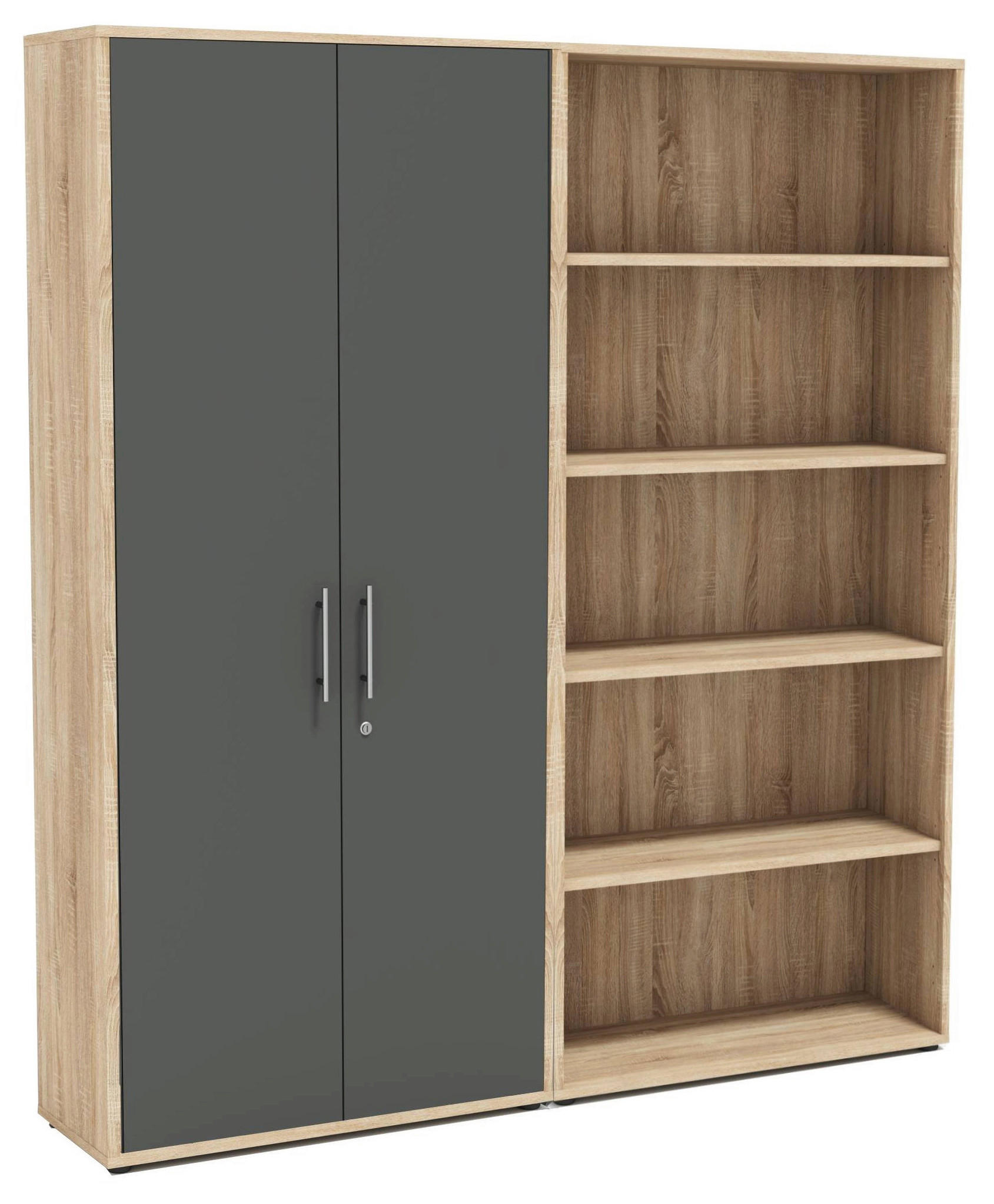 Mid.you Aktenschrank Office Edition Anthrazit, Sonoma Eiche 168.8x185.6x33 cm