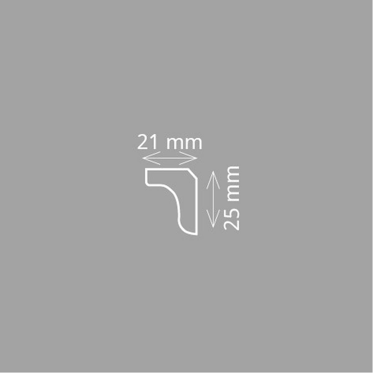 ZIERLEISTE 200/2,1/2,5 cm Weiß Kunststoff  - Weiß, Design, Kunststoff (200/2,1/2,5cm)