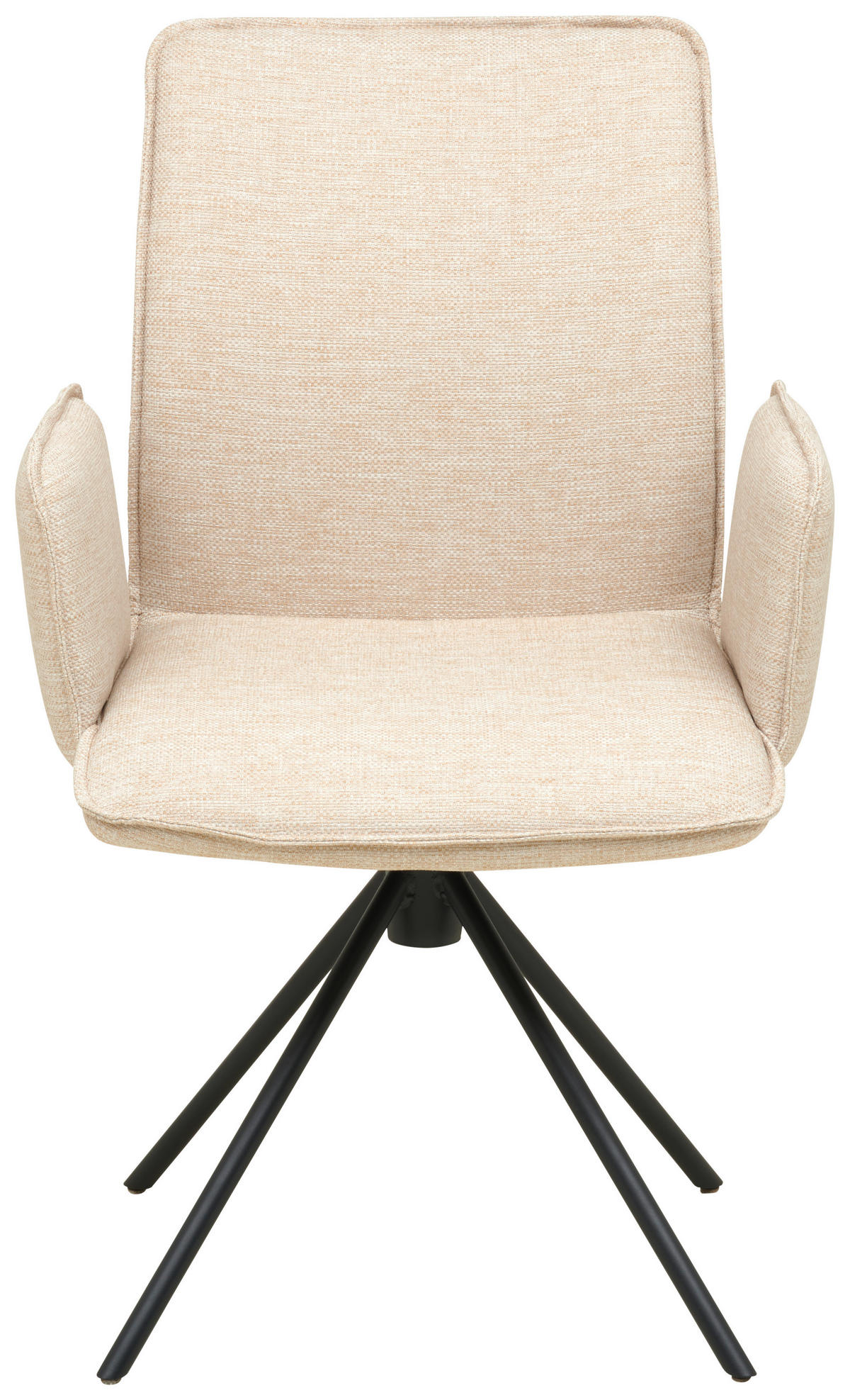 ARMLEHNSTUHL  Lederauswahl, Stoffauswahl, Typenauswahl, inklusive Armlehnen Struktur  - Elfenbein/Schwarz, Design, Textil/Metall (57/90/64cm) - Cassando