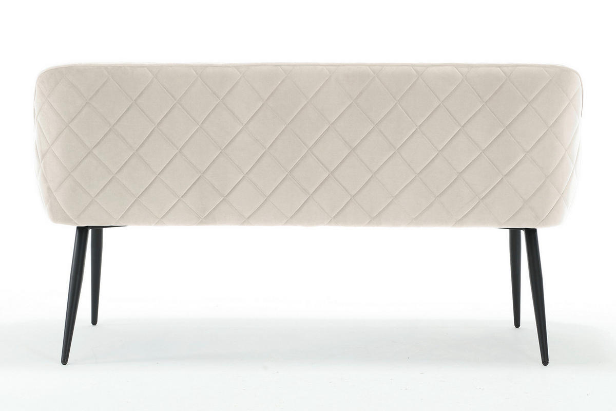 SITZBANK 160/85/61 cm Samt Creme Metall  - Creme/Schwarz, MODERN, Textil/Metall (160/85/61cm) - Livetastic