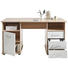 SCHREIBTISCH Sonoma Eiche, Weiß - Alufarben/Weiß, Design, Kunststoff (147/76/67cm) - CANTUS