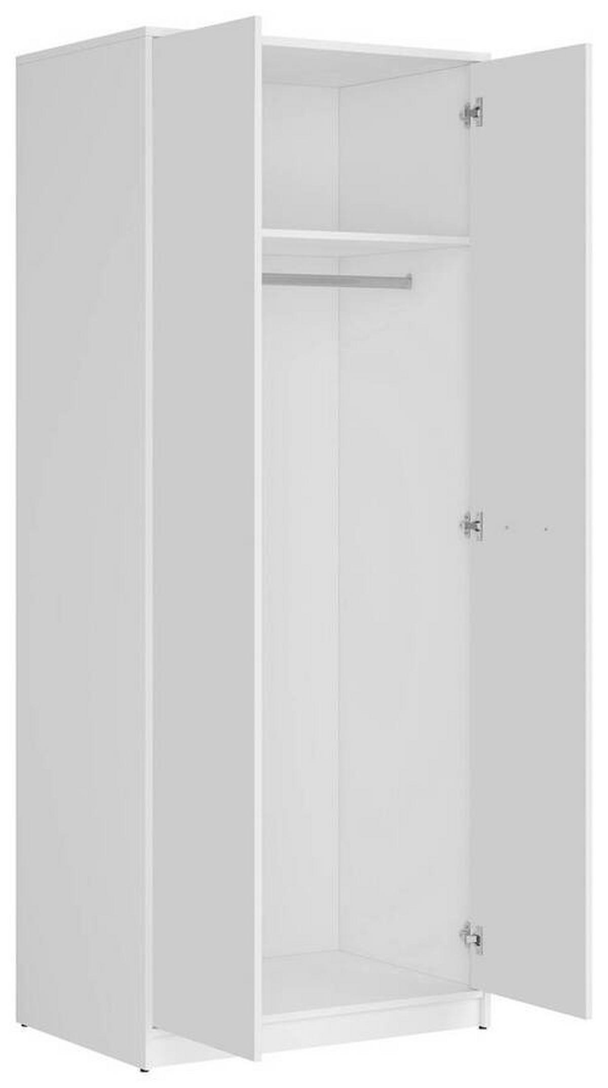 OMARA S KLASIČNIMI VRATI, bela  - srebrne barve/bela, Moderno, umetna masa/leseni material (80/197/54,5cm) - MID.YOU