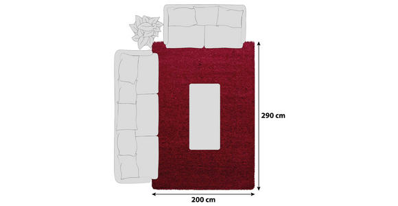 HOCHFLORTEPPICH 200/290 cm Dream 4000  - Rot, KONVENTIONELL, Textil (200/290cm) - Novel
