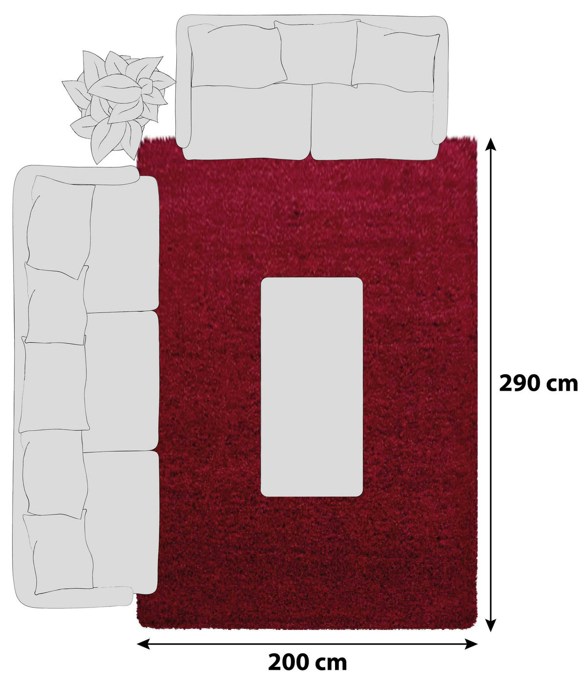 RYAMATTA 200/290 cm Dream 4000  - röd, Klassisk, textil (200/290cm) - Novel