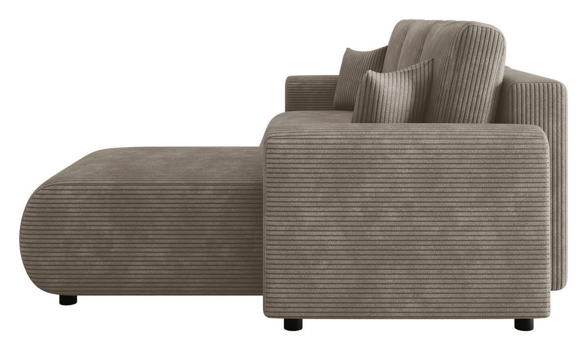 ECKSOFA  in Cord Hellbraun  - Hellbraun/Schwarz, KONVENTIONELL, Kunststoff/Textil (246/152cm) - Xora