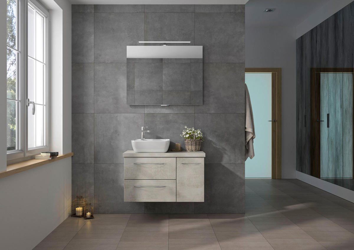 BADEZIMMER  in 90 cm  - Weiß/Grau, KONVENTIONELL, Holzwerkstoff (90cm) - Pelipal