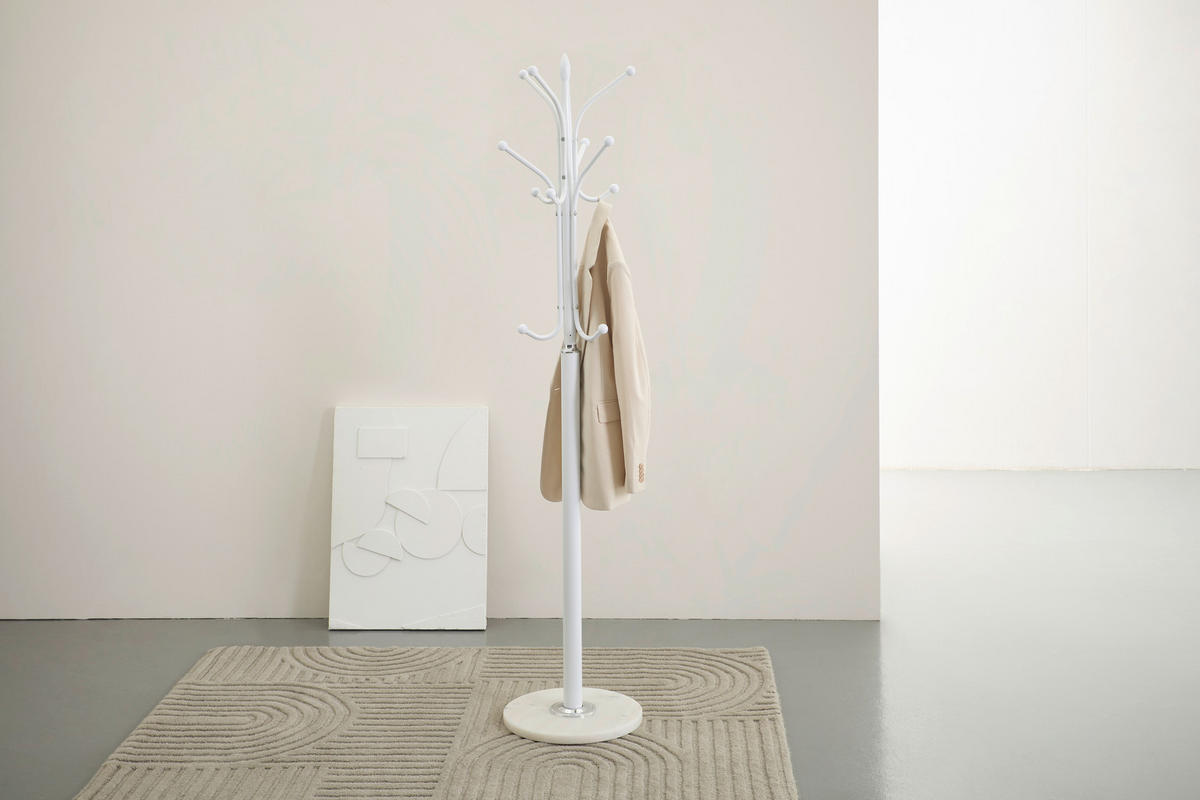 KLEIDERSTÄNDER in Weiß 37/179/37 cm   - Weiß, Basics, Kunststoff/Stein (37/179/37cm) - Carryhome