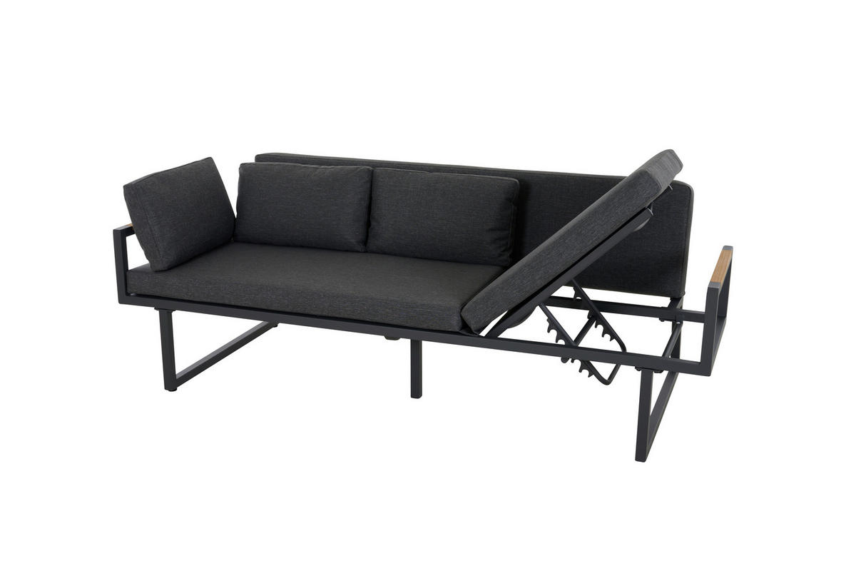 LOUNGESOFA  - Anthrazit, Basics, Holz/Textil (219/81/91cm) - Siena Garden