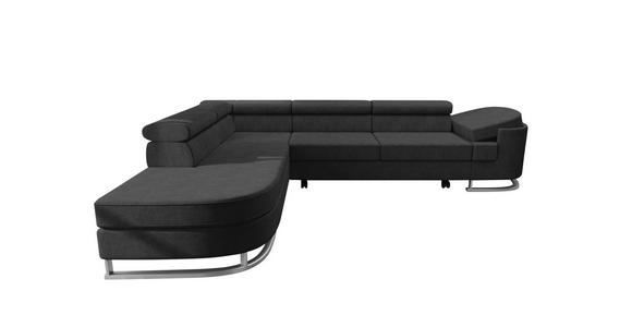 ECKSOFA in Lederlook Schwarz  - Chromfarben/Schwarz, KONVENTIONELL, Textil/Metall (224/278cm) - Carryhome