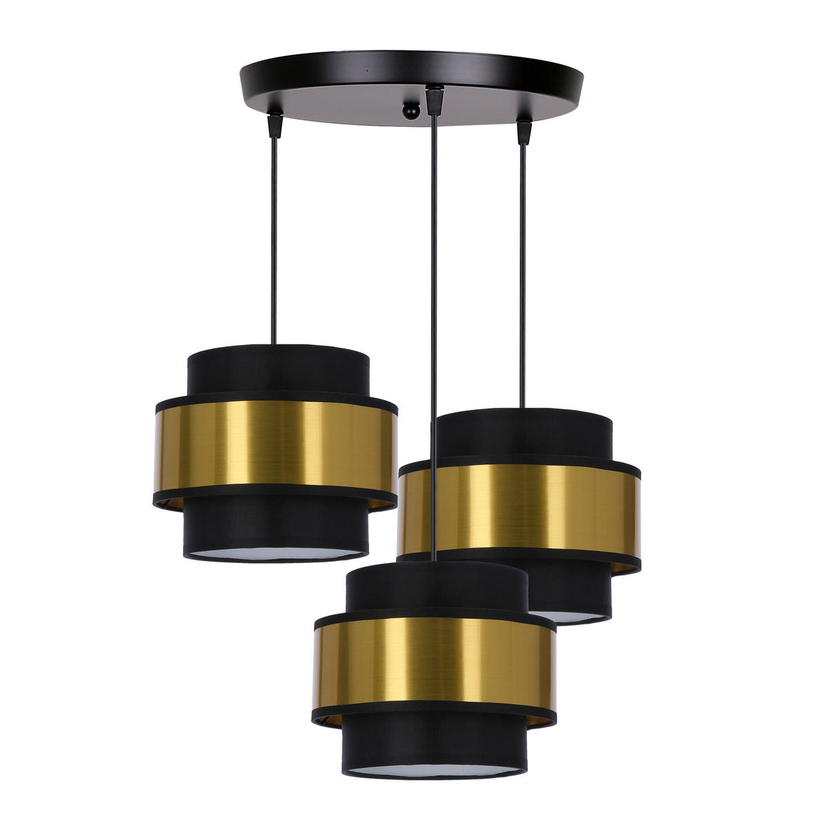 PENDELLEUCHTE Prestige 45/45/100 cm   - Goldfarben/Schwarz, Design, Kunststoff/Metall (45/45/100cm)
