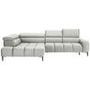 ECKSOFA Creme Samt, Webstoff  - Creme/Schwarz, Design, Textil/Metall (216/300cm) - Welnova