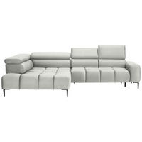 ECKSOFA in Samt, Webstoff Creme  - Creme/Schwarz, Design, Textil/Metall (216/300cm) - Welnova