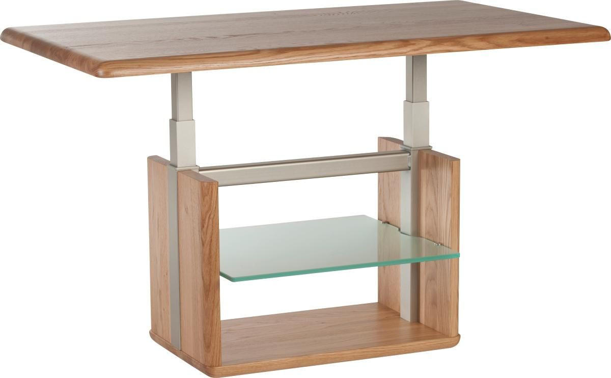 COUCHTISCH in Holz, Glas 110/65/50-69 cm  - Buchefarben, KONVENTIONELL, Glas/Holz (110/65/50-69cm) - Linea Natura