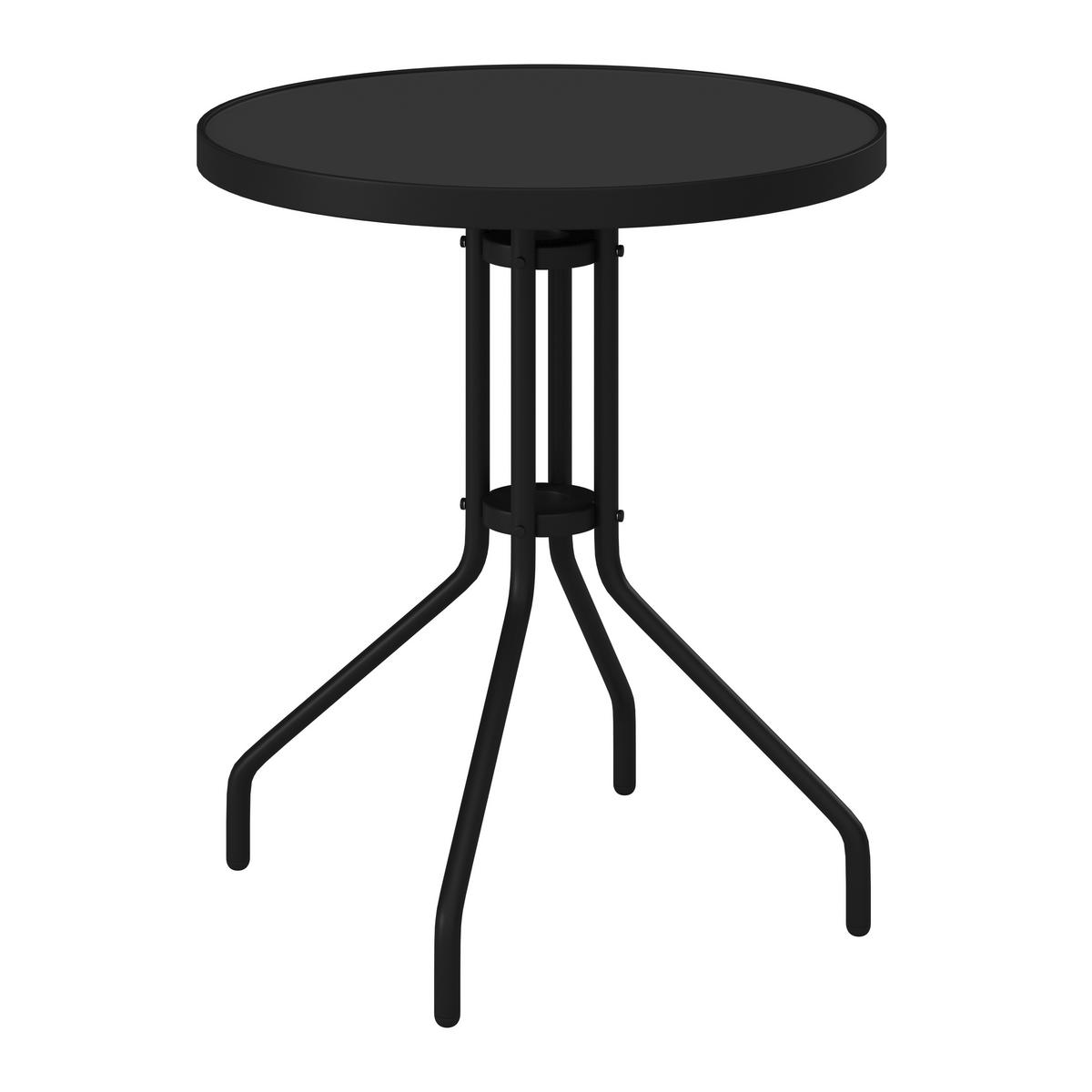 BALKONSET  - Schwarz, MODERN, Glas/Kunststoff (60/52/70/72/60/60cm) - Ambia Garden